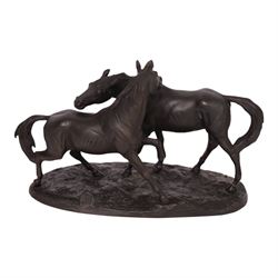 After David Geenty, composite figure At the Start, together with two Heredities figures, Mare and Stallion and Setter,  largest H28cm