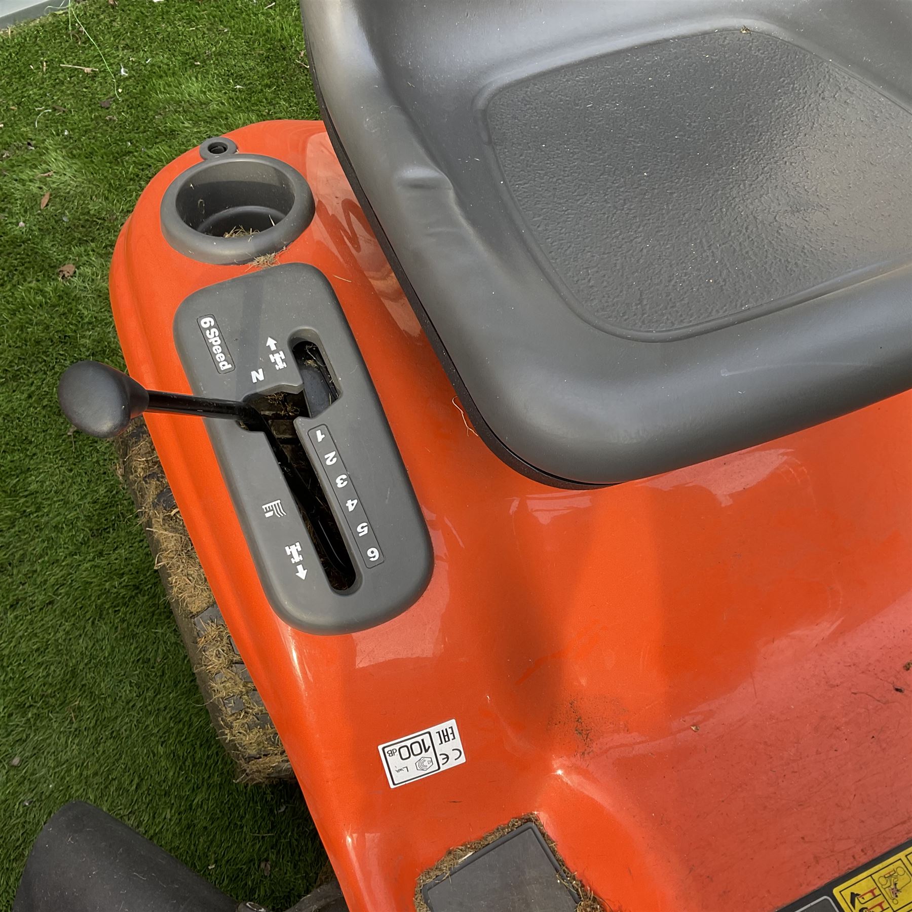 Husqvarna TS138 petrol garden tractor with Husqvarna T275 trailer with metal fuel canister and sack barrow - THIS LOT IS TO BE COLLECTED BY APPOINTMENT FROM DUGGLEBY STORAGE, GREAT HILL, EASTFIELD, SCARBOROUGH, YO11 3TX