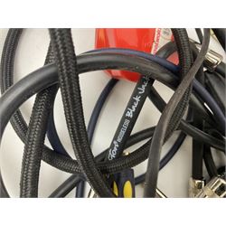 Zoom GFX-4 Guitar Effects processor; quantity of assorted cables; tremolo arms; plectrum wallet; Steepletone SMH10 earphones etc