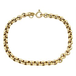 9ct gold belcher link bracelet, Birmingham import mark 1980