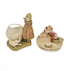 Royal Dux figural bowl, modelled as a yo