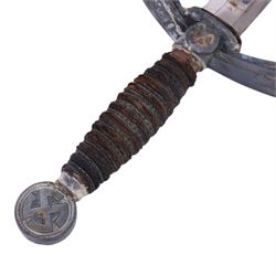Third Reich Luftwaffe 1st Type officer's dagger, the double edged blade marked SIegfried, Solingen, L50cm