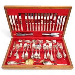 Canteen of plated Kings pattern cutlery by Barnett & Co, Sheffield for twelve covers, case...