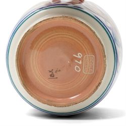 Carter Stabler & Adams Poole Pottery vase, by Ann Hatchard in pattern BX 'Bug Eye', designed by Truda Carter, shape 970, H24.5cm 