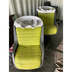 Salon Equipment - two salon hair wash chair stations  - THIS LOT IS TO BE COLLECTED BY APPOINTMENT FROM DUGGLEBY STORAGE, GREAT HILL, EASTFIELD, SCARBOROUGH, YO11 3TX