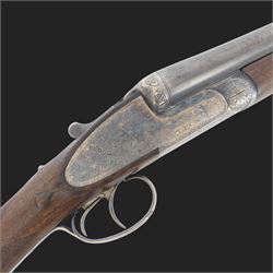 Black Sabel De Luxe, 12 bore double trigger sidelock ejector, side by side double barrel s...