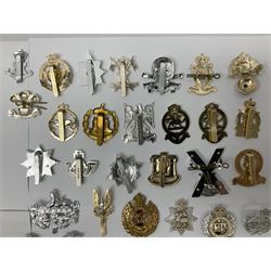 Military badges - approximately eighty predominantly staybrite glengarry, cap and collar badges and small quantity of plastic badges