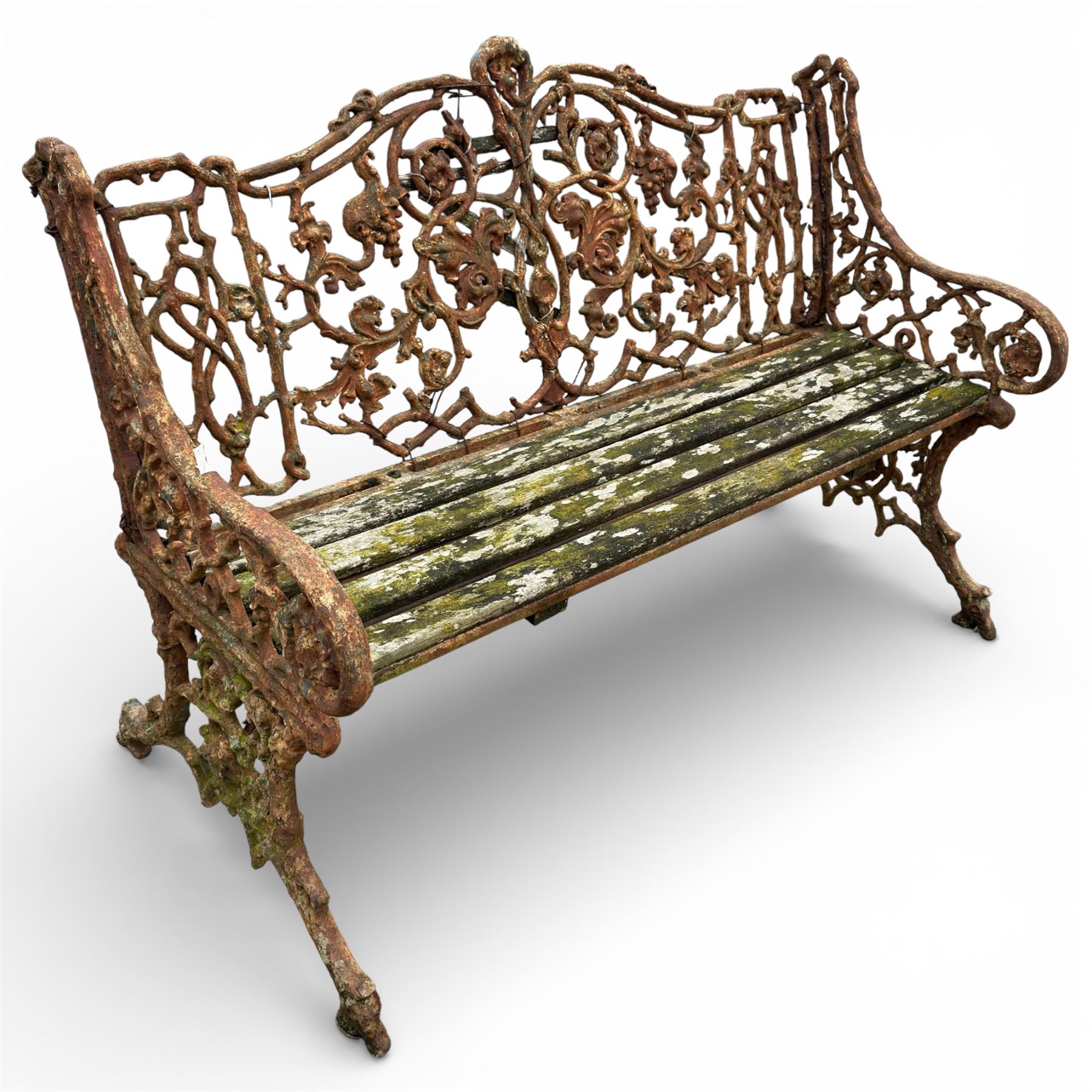 Coalbrookdale design cast iron garden bench