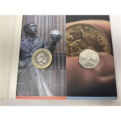 The Royal Mint United Kingdom 2021 brilliant uncirculated annual coin set, in card folder