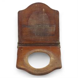 Victorian mahogany toilet seat, shaped hinged lid with moulded edge and circular aperture,...