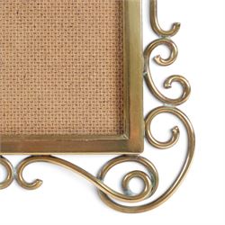 Collection of brass photo frames, including wire work examples, largest H37cm