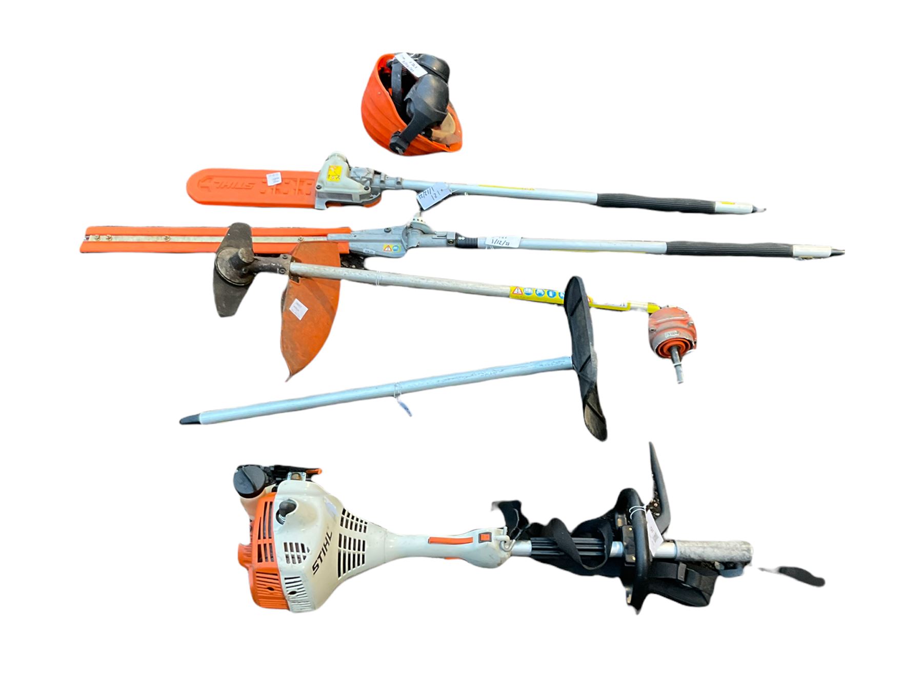 Stihl KM55R CombiEngine with attachments and helmets THIS LOT IS TO