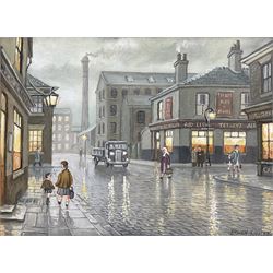 Steven Scholes (Northern British 1952-): 'Florin Street Salford', oil on canvas signed 29cm x 39.5cm