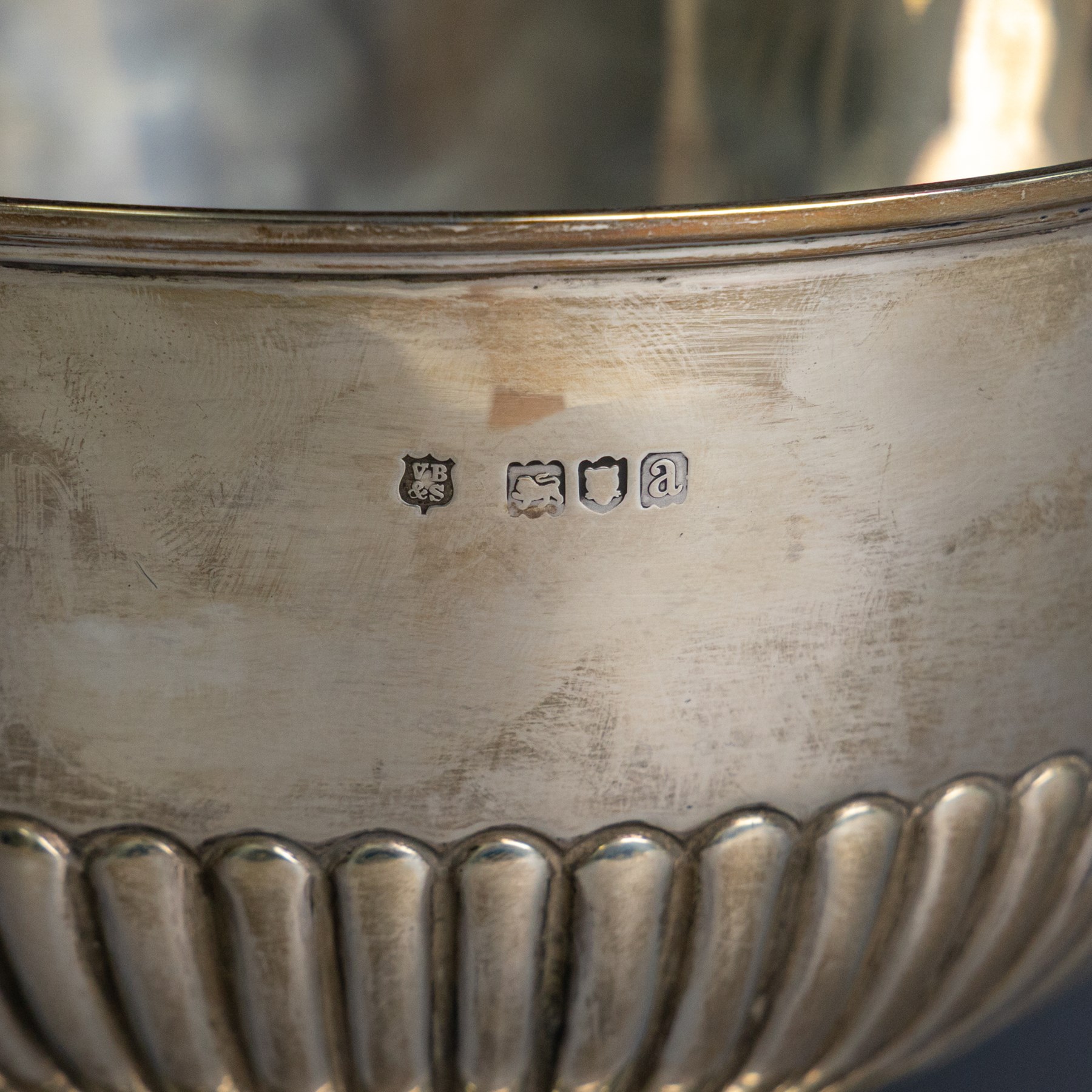 Late Victorian silver rose bowl, of part fluted form, upon a circular domed foot, hallmarked Vale Brothers & Sermon, London 1896, H11.5cm, D16cm