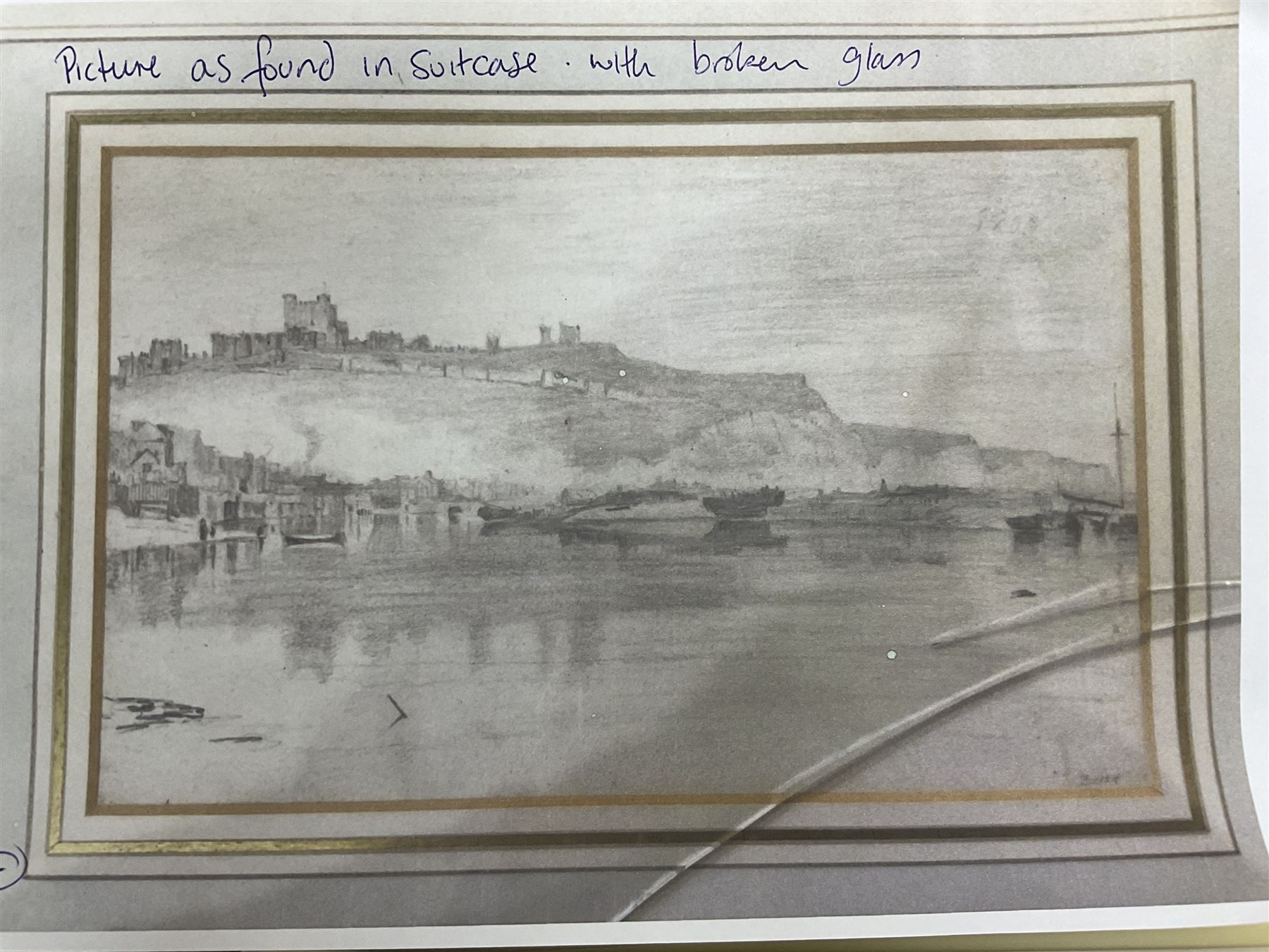 John Constable RA (British 1776-1837): 'Dover', pencil sketch titled and dated 1803, inscribed verso 14cm x 23cm