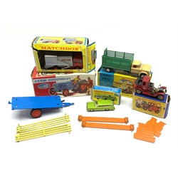 Corgi - Dodge 'Kew Fargo' Livestock Transporter No.484 (no animals); Crescent Cattle Trailer No.1811; Matchbox King Size Refuse Truck No.K-7, Matchbox MOY 1912 Packard Landaulet No.Y-11 and Matchbox 73 Series 1968 Mercury, all boxed (5)