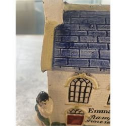 Mexborough Prattware Wesleyan Chapel Money Box, 1848, typically modelled as a chapel with putti to the front corners, on ball feet, inscribed  to the front Emma Sutton Bampton June 18 1848, H17cm, L15cm