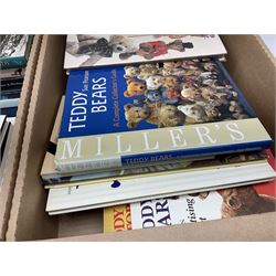 Large quantity of predominantly reference books, to include hardbacks, of teddy bear and antique interest, ephemera etc in six boxes
