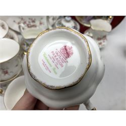 Paragon Victoriana Rose pattern tea service six and Paragon Country Lane pattern tea service for two and Vienna style plate