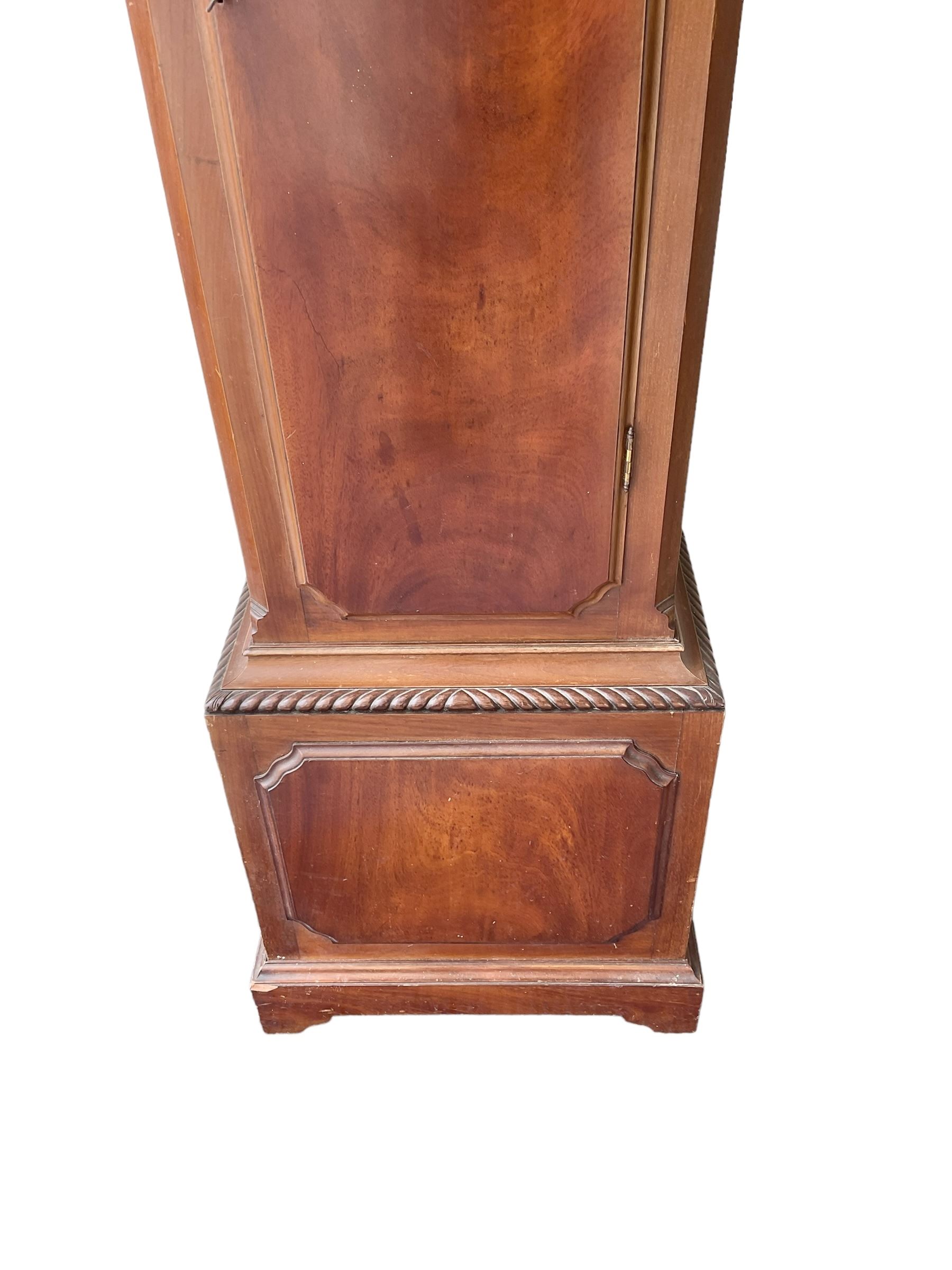 Empty 20th century Mahogany Longcase - designed in an 18th century London style, with a break-arch hood and 12