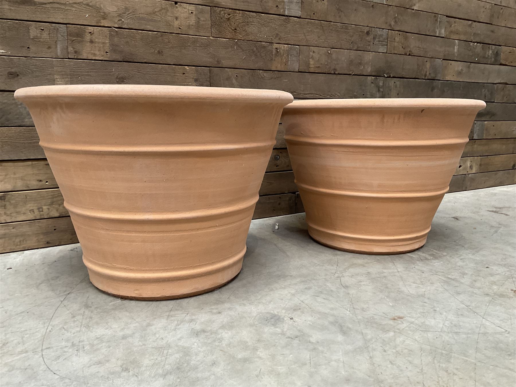 Pair terracotta planters