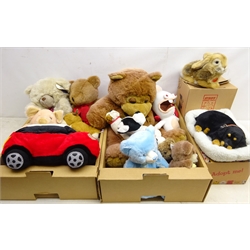  Steiff Poppel Rabbit, new with tags & box, Perfect Petzzz Rottweiler stuffed toy, with box, Mini Cooper stuffed toy, Chad Valley and other stuffed toys   