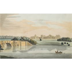 Joseph Constantine Stadler (British 1755-1828) after Joseph Farington RA (British 1747-1821): 'Blenheim', 'Petworth', 'Pope's House', and 'View from Nuneham', set of four late 18th century aquatint engravings with hand-colouring pub. 1793, 22cm x 33cm (4)