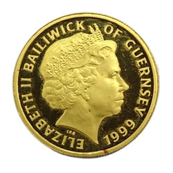  Queen Elizabeth II Bailiwick of Gurnsey 1999 24ct gold commemorative coin  