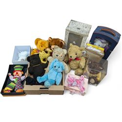 Collection of boxed and vintage teddy bears, including Histoire d'Ours, Giorgio Beverley H...
