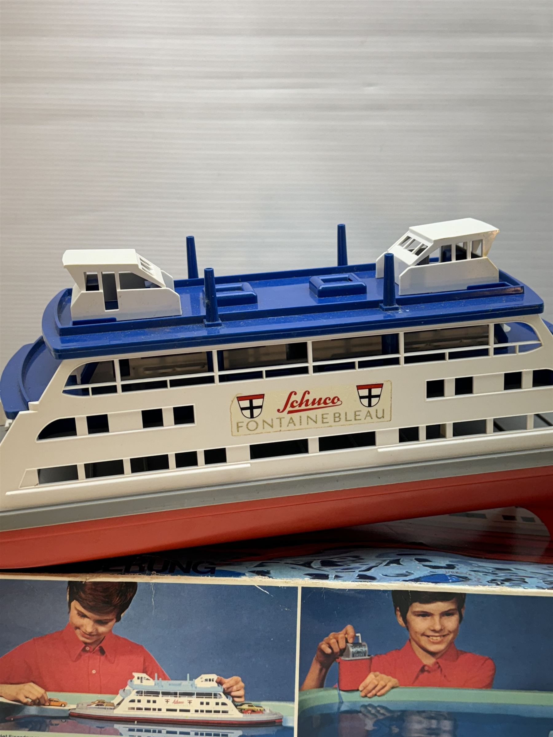 Schuco battery operated remote control model of a boat, Bondensee Fahre (Lake Constance Ferry) 'Fontainbleau', model no 763 380, boxed