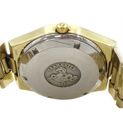 Omega Seamaster Electronic f300 Hz gentleman's gold-plated quartz wristwatch, Cal. 1250, Ref. 198.0044, on original strap