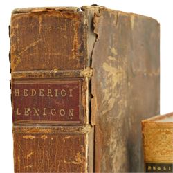 Graecum Lexicon Manuale published H Woodfall, London 1766 full calf, Army List, May 1859 and five volumes of poetical works and Francis Drake in St Anne's School prize binding