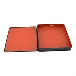 Collection of black lacquer boxes, together with jadeite green snuff bottle, and other boxes  