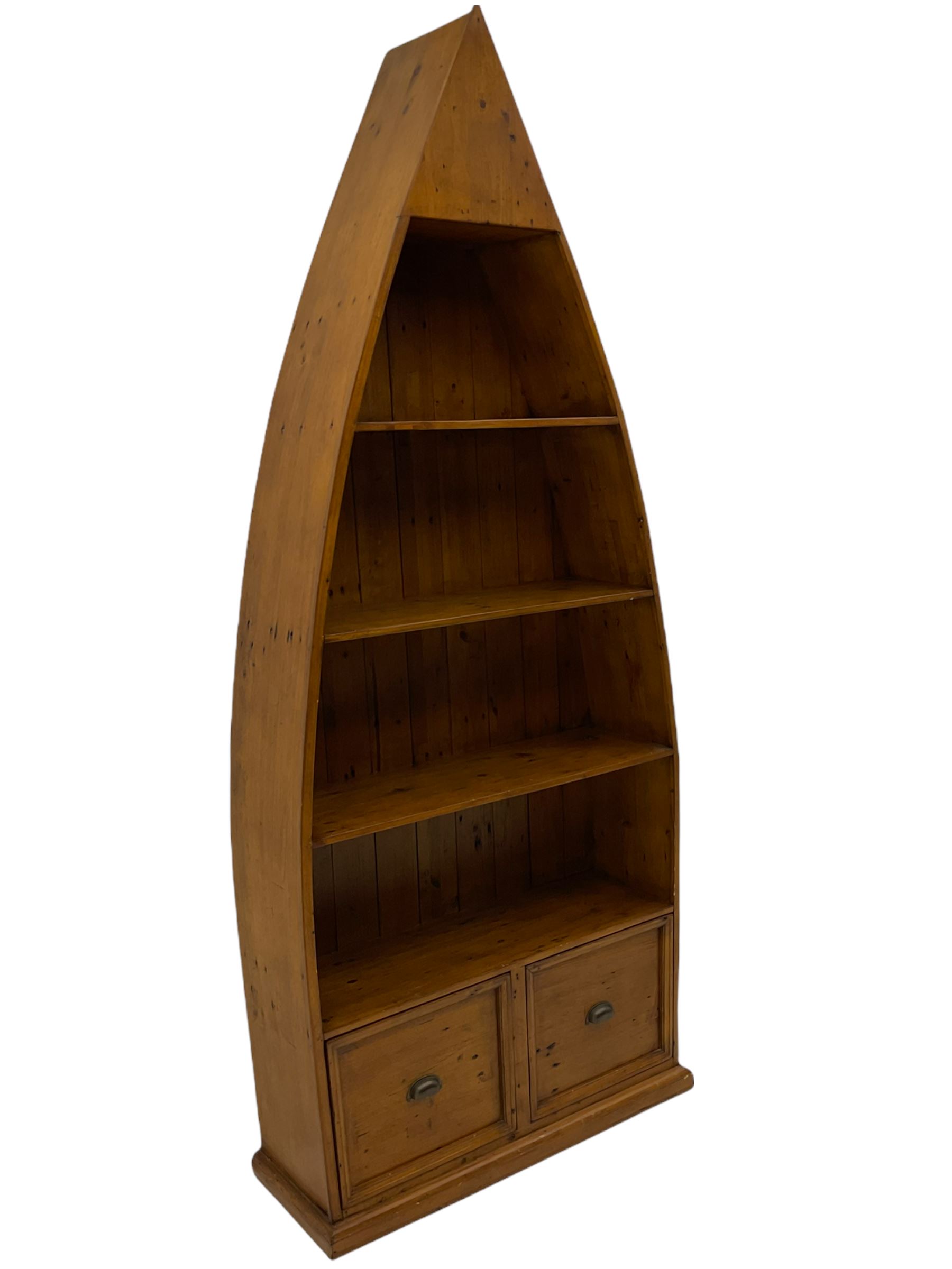 Barker & Stonehouse - Villiers reclaimed pine boat bookcase, with two drawers