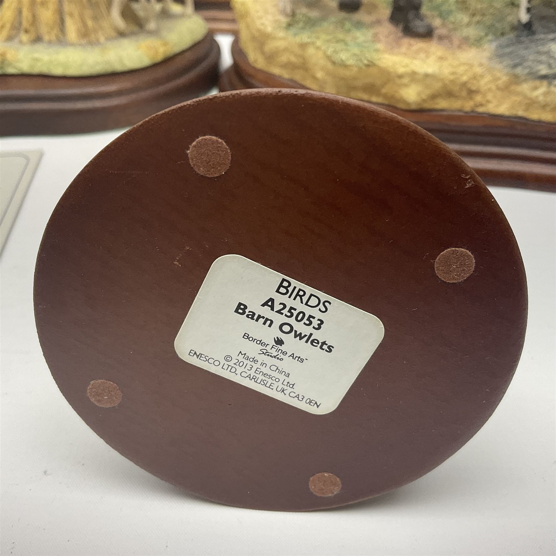 Collection of Border Fine Arts figures, comprising limited edition Supplementary Feeding 943/1750, On The Hill B0877, Run Rabbit Run JH42, James Herriott Studio Collection Venturing Out A22942 and Barn Owlets A25053, two with certificates (6)