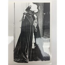 George VI Knight of the Garter cloth beret insignia with pin back and photograph of the Knight's Robes; Edmund Fellowes book on The Knights of the Garter 1348-1939; together with EIIR civilian OBE certificate to Jeffery Stanford Agate with facsimile signatures of Elizabeth II and Prince Philip