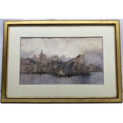 Paul Marny (French/British 1829-1914): French Quayside, watercolour signed 32cm x 57cm 
Provenance: West Yorkshire dec'd estate