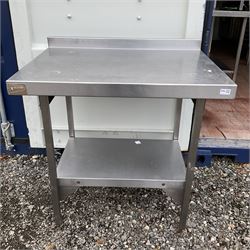 Stainless steel preparation table single tier - THIS LOT IS TO BE COLLECTED BY APPOINTMENT FROM DUGGLEBY STORAGE, GREAT HILL, EASTFIELD, SCARBOROUGH, YO11 3TX