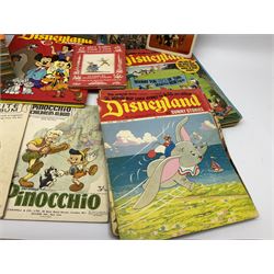 Over fifty Disneyland Magazines early, 1970s; Disney sheet music; twenty-eight Ladybird books; six Enid Blyton books; and other children's books
