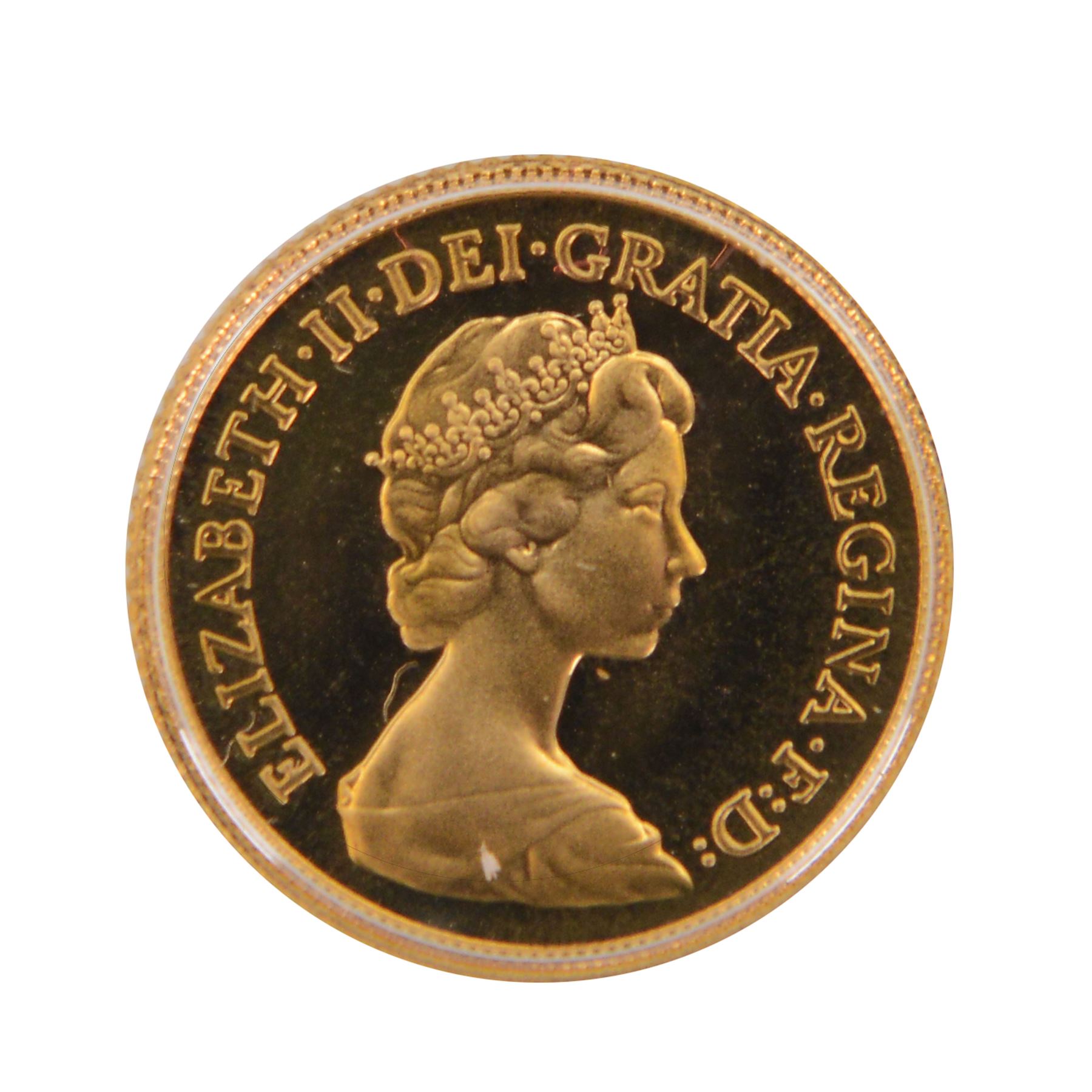 Queen Elizabeth II 1980 gold proof half sovereign coin, cased with certificate