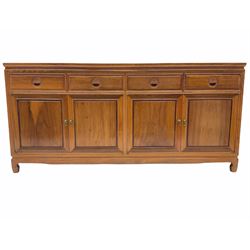 Chinese rosewood sideboard, fitted with four drawers and four cupboards