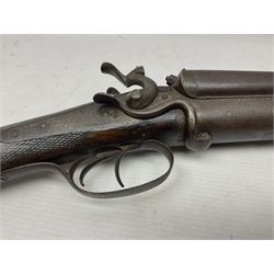 SHOTGUN CERTIFICATE REQUIRED - 19th century John Adams of London 12-bore double barrel side-by-side hammer gun with screw under-lever opening, 76cm (30