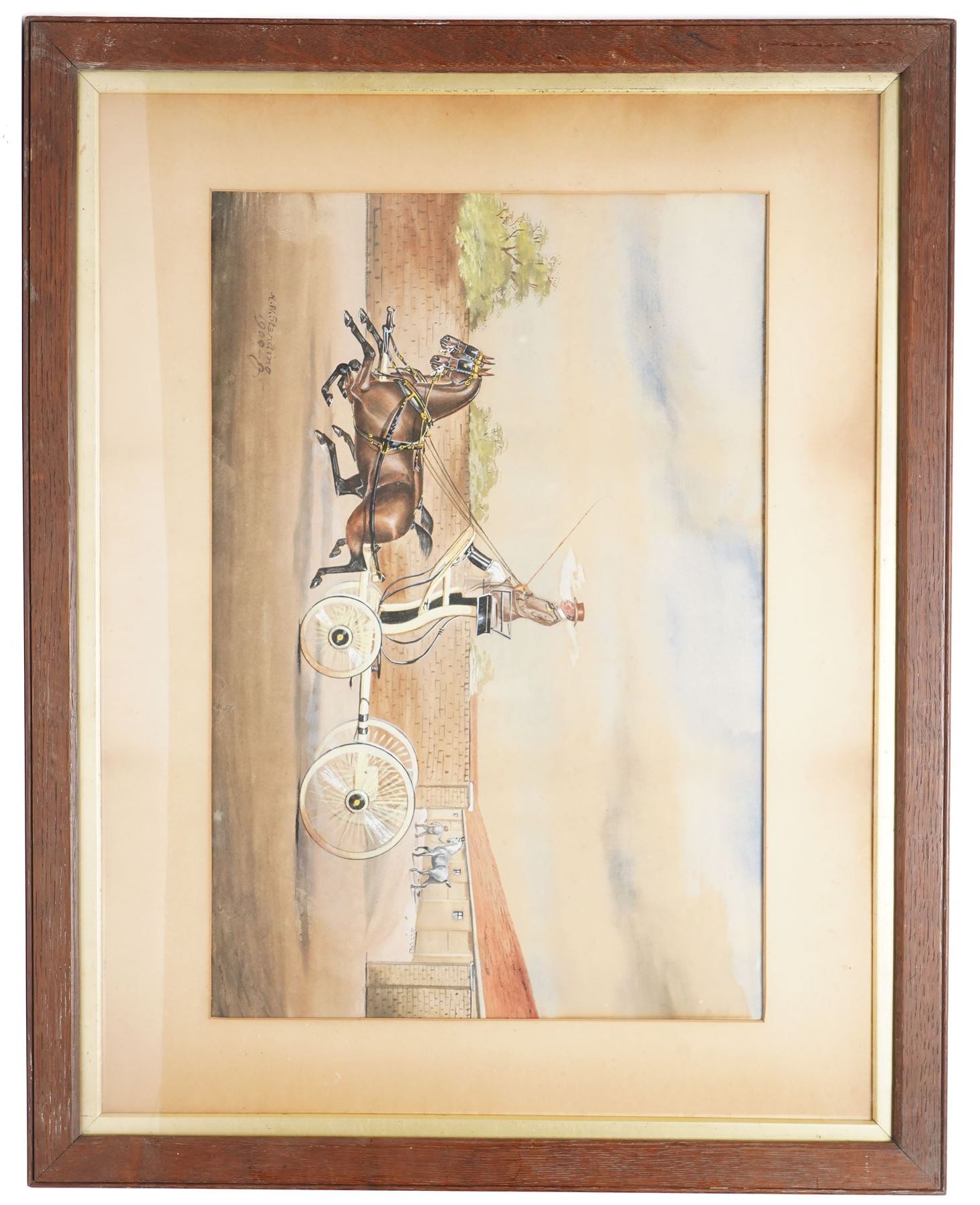 Henry William Standing (British 1894–1931): Horse drawn carriage, watercolour signed and dated, 62cm x 78cm