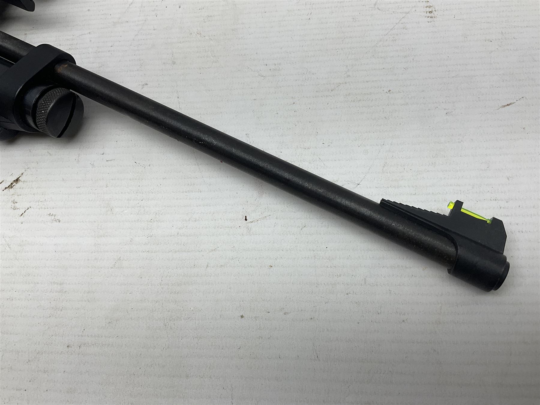 Crosman Model 2250B .22 cal. CO2 rifle, with PAO red dot sight and skeleton stock, serial no.221B76447, L77.5cm overall  NB: AGE RESTRICTIONS APPLY TO THE PURCHASE OF AIR WEAPONS.