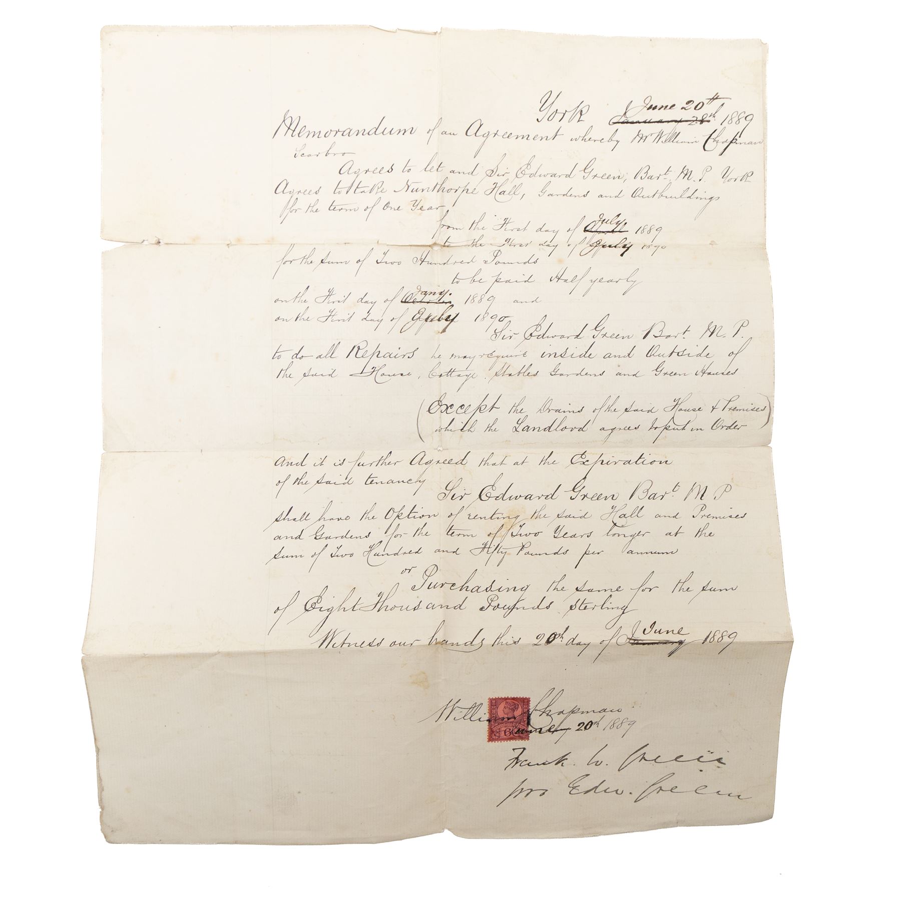 Yorkshire manorial interest - collection of 18th and 19th century vellum and paper court copyhold, admittance, surrender and lease documents relating to the Manor of Dunnington and Dunnington Hall, the Manor of Riccall with Newbald and Cawthorpe, and the Manor of North Duffield with the Members, together with similar documents for Warthorpe Hall, Allerthorpe Hall, Murton and surrounding areas, many retaining original seals, in one box