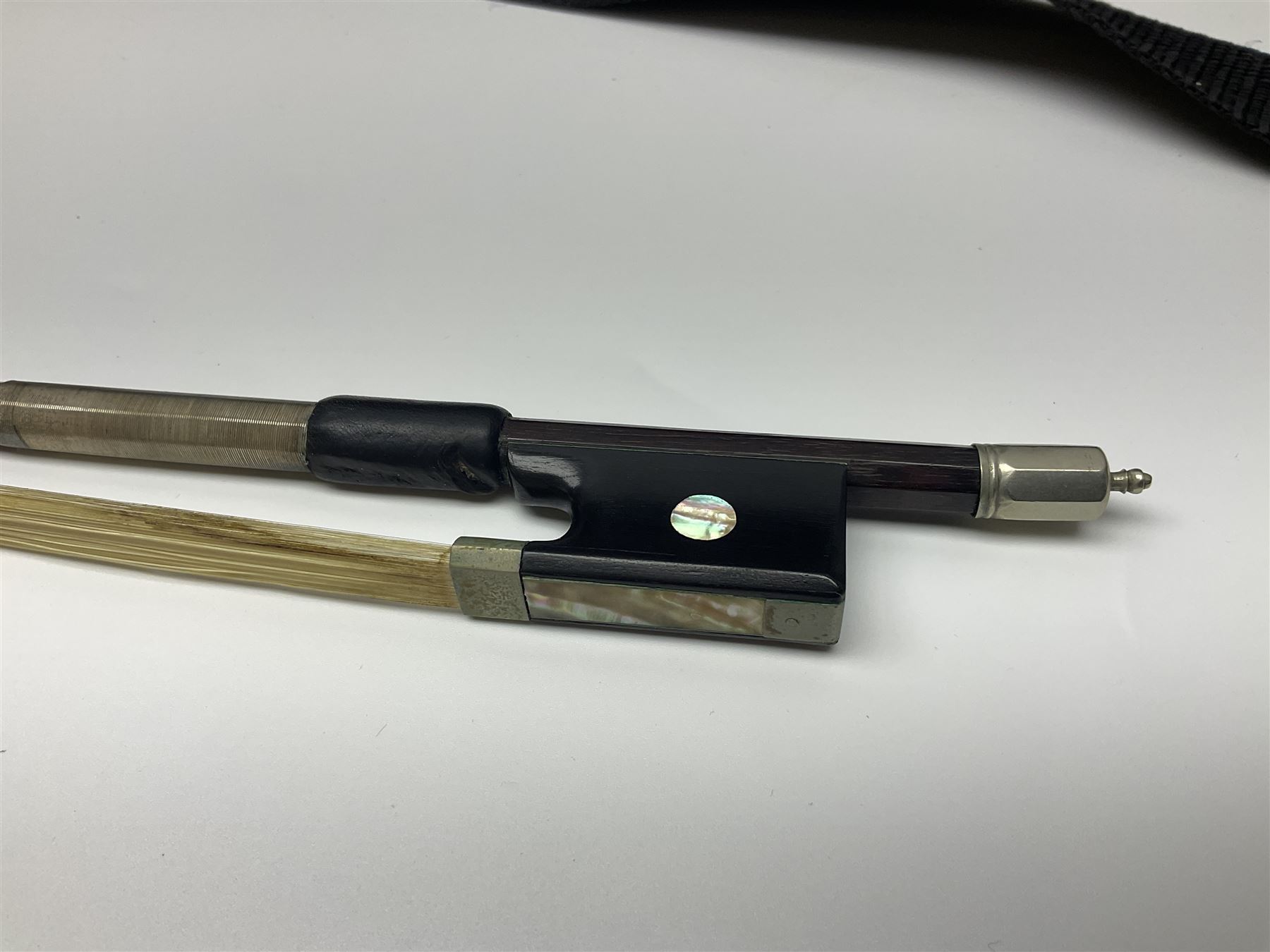 Early 20th century French Mirecourt violin with 35.5cm two-piece maple back and ribs and spruce top; bears label 'The Garrodus Violin H & Co No.1587 Anno 1912' L59cm overall; in modern fitted case with bow