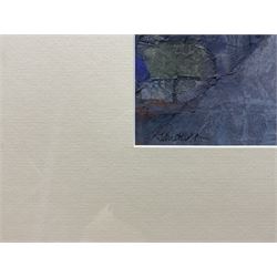 Janet Kerr (British 1957-): 'Raw Shaw', oil and mixed media signed, labelled verso 19cm x 21cm