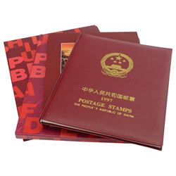 Stamps including Benham commemorative postmarked part sheets, various covers from the 'Royal Mail Millennium Collection', China modern commemorative stamps including 1997, 1998, 1999, 2000, 2001 and 2002, Queen Elizabeth II pre and post decimal issues etc, in various albums, folders and loose 