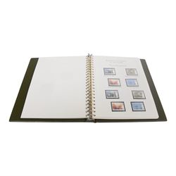 Great Britain stamps, Queen Victoria and later, including QV penny black with partial red MX cancel and three good margins, King Edward VII overprints, Queen Elizabeth II pre-decimal issues, many Queen Elizabeth II mint decimal stamps, etc, housed in four folders and one album