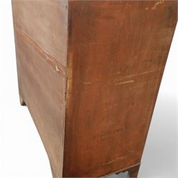 19th century bow fronted mahogany chest, two short over three graduating drawers, raised on bracket feet